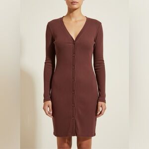Zara Long Sleeve Brown Dress